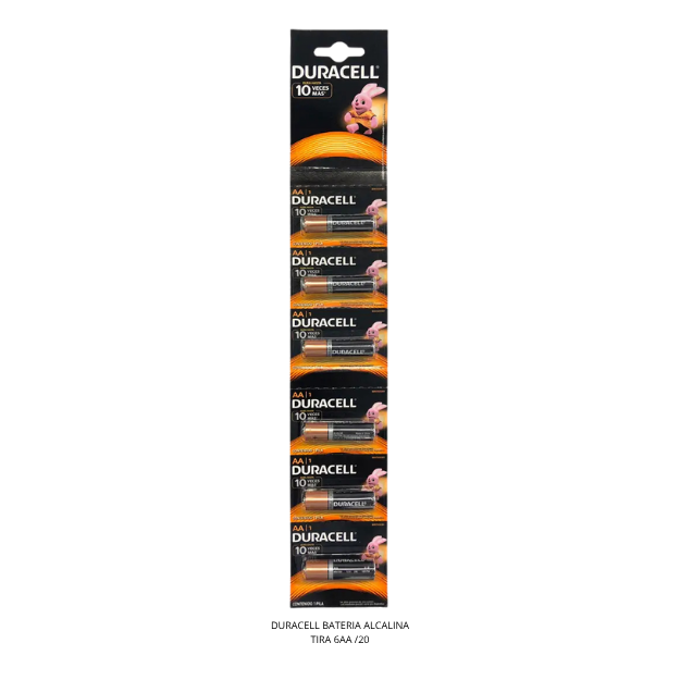 DURACELL BATERIA ALCALINA TIRA 6AA /20