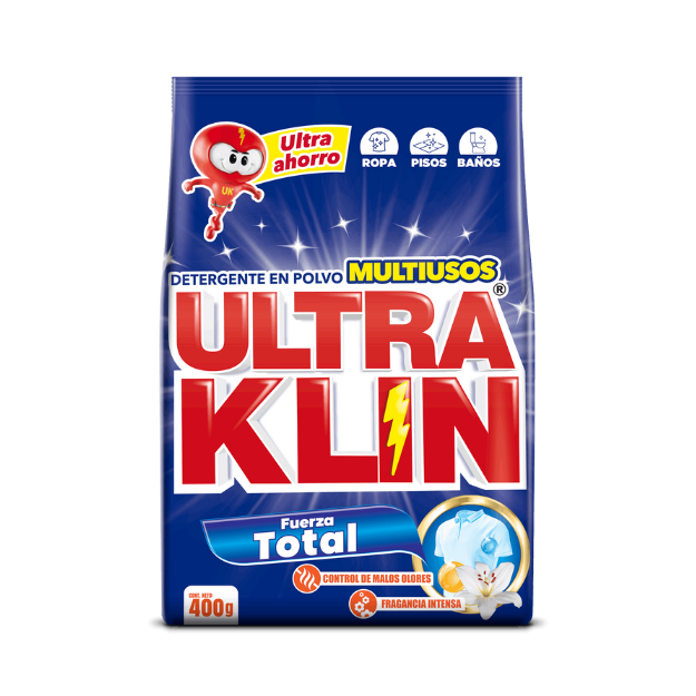 ULTRAKLIN DETERGENTE FUERZA TOTAL 400G /20