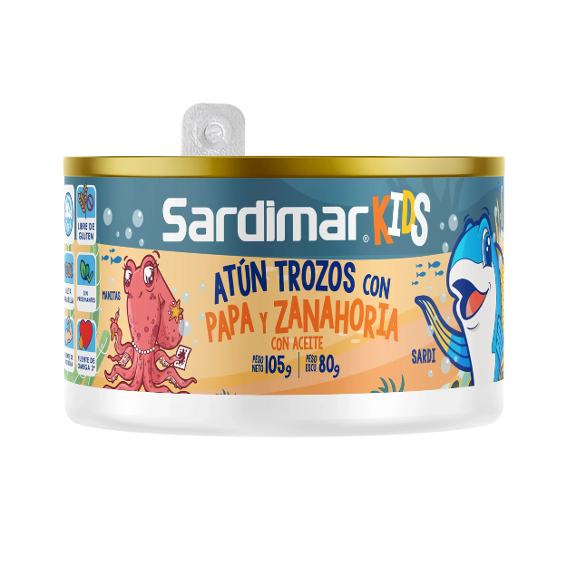 SARDIMAR KIDS ATUN TROCITOS PAPA Y ZANAHORIA 105G /72