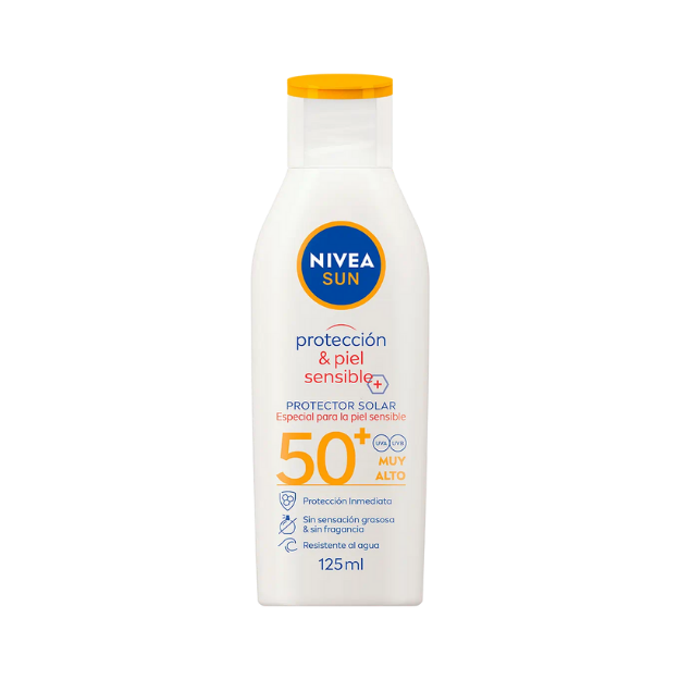 NIVEA SUN PROTECTOR PIEL SENSIBLE F 50+ 125 ML/6