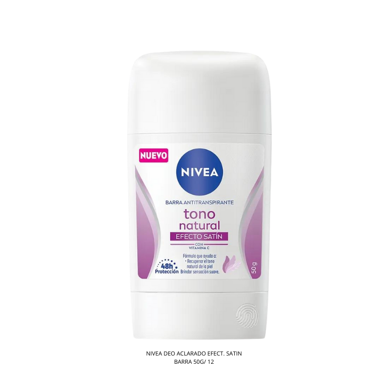 NIVEA DEO ACLARADO EFECT. SATIN BARRA 50G /15