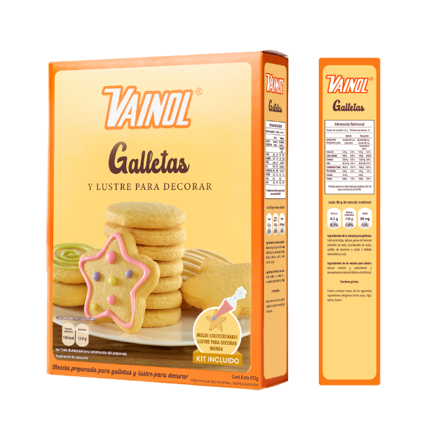 VAINOL MEZCLA PARA GALLETAS Y LUSTRE 470G /12