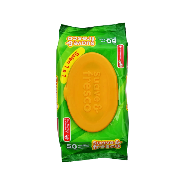 SUAVE Y FRES TOALLA HUMEDA ALOE DE 50U /24