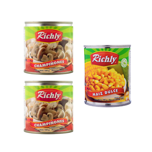RICHLY 2HONGO REB 184G+MAIZ DULCE 240G GRATIS /6