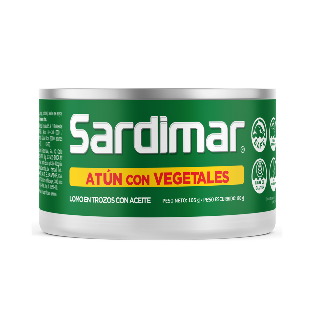 SARDIMAR ATUN TROZOS CON VEGETALES 105G /72