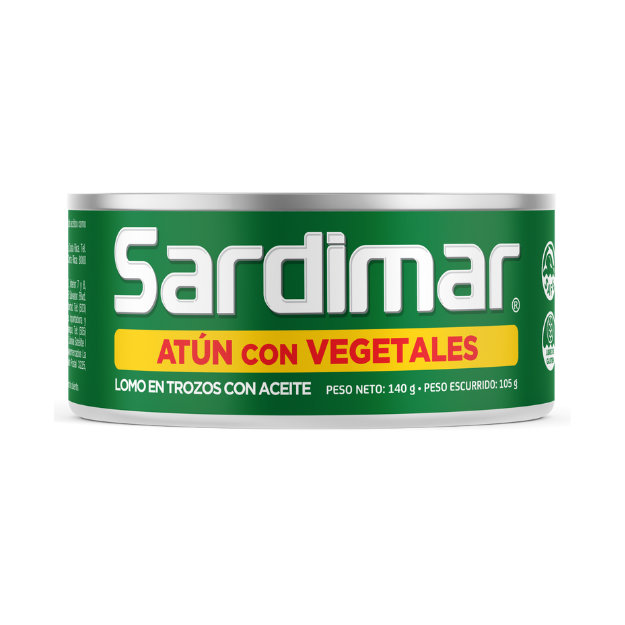 SARDIMAR ATUN TROZOS CON VEGETALES 140G /48