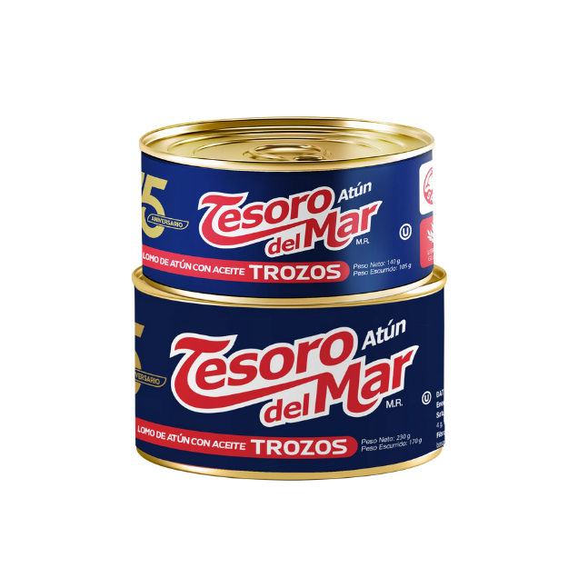 TESORO DEL MAR ATUN TROZOS 230G+TROZOS140G /24