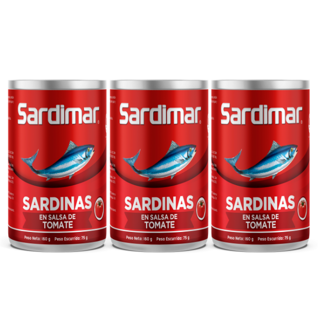 SARDIMAR 3PACK SARDINAS SALSA DE TOMATE 160G /16