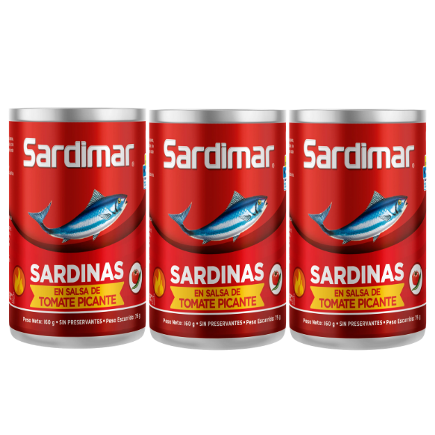 SARDIMAR 3PACK SARDINAS SALSA PICANTE 160G /16