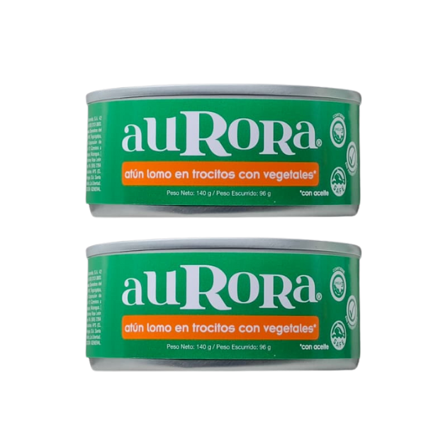 AURORA 2PACK ATUN CON VEGETALES 140G /24