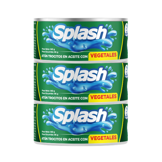 SPLASH 3PACK ATUN CON VEGETALES 140G /24