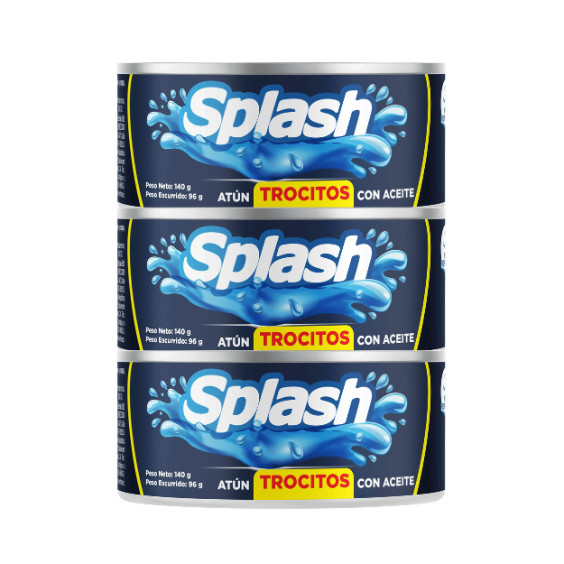 SPLASH 3PACK ATUN TROCITOS ACEITE 140G /24