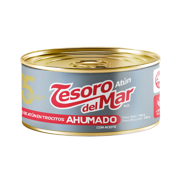 TESORO DEL MAR ATUN TROCITOS AHUMADO 140G /48