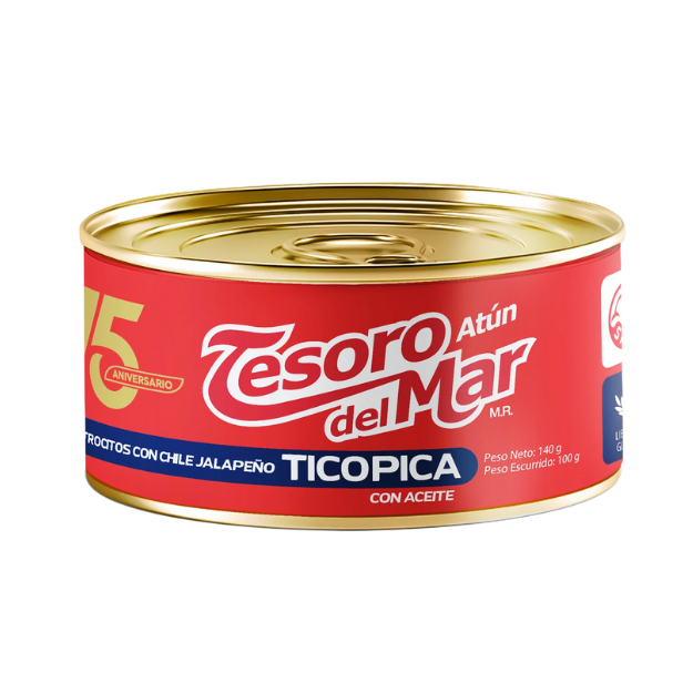 TESORO DEL MAR ATUN TROCITOS CON JALAPEÑO 140G /48