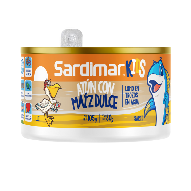 SARDIMAR KIDS ATUN TROZOS MAIZ DULCE LIGHT 105G /72