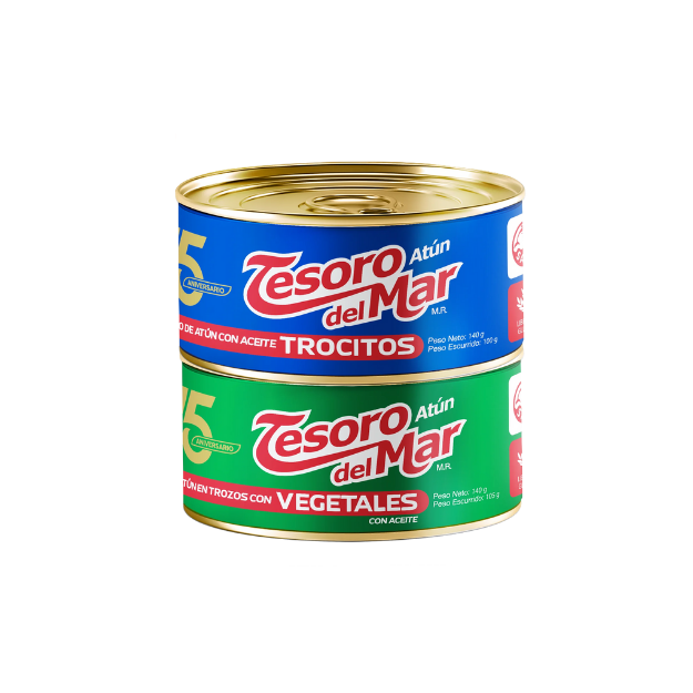 TESORO DEL MAR ATUN TROCITOS+VEGETALES 140G /24