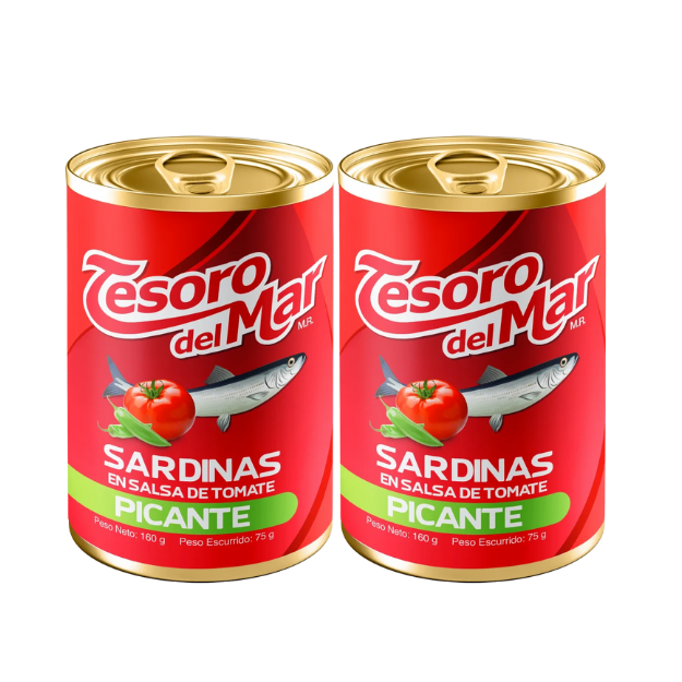 TESORO DEL MAR 2PACK SARDINA PICANTE 160G /24