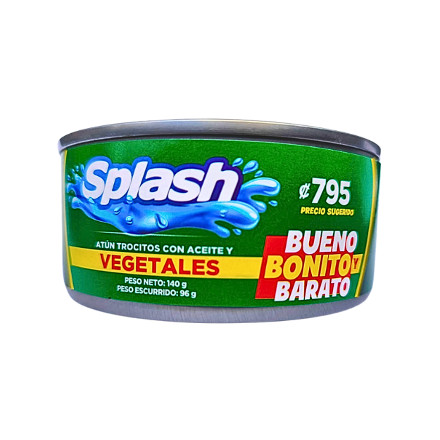 SPLASH BBB ATUN TROCITOS CON VEGETALES 140G /48