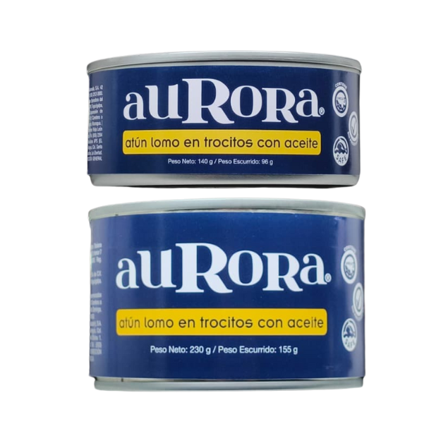 AURORA 2PACK ATUN TROCITOS 230G+140G /24