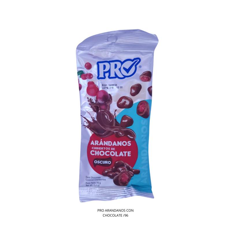 PRO ARANDANOS CON CHOCOLATE 70G /96