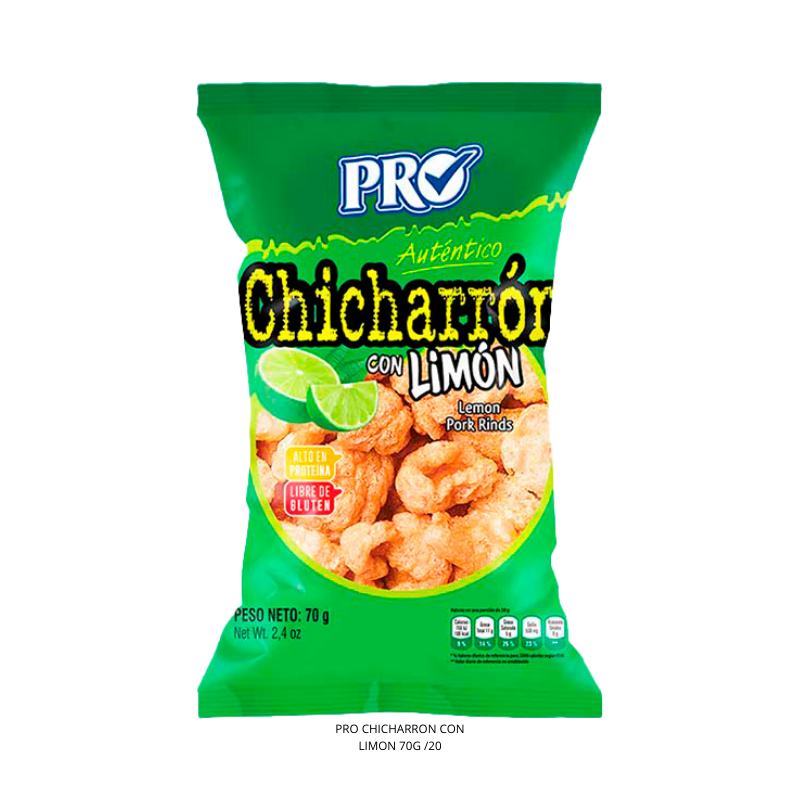 PRO CHICHARRON CON LIMON 70G /20