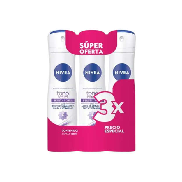 NIVEA DEO 3PACK BEAUTY TOUCH SPRAY 150ML /4
