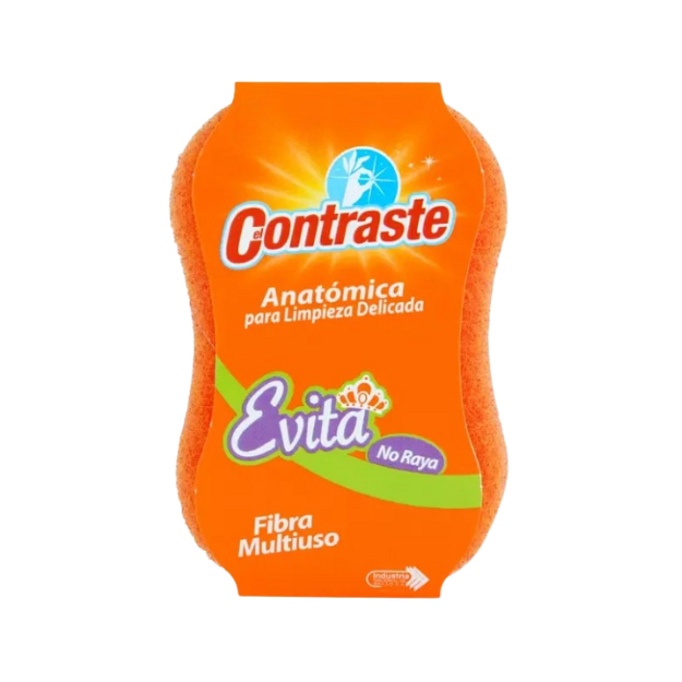 CONTRASTE ESPONJA ANATOMICA EVITA NARANJA 1X60