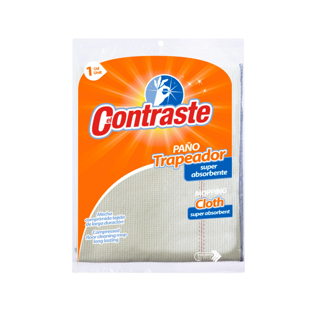 CONTRASTE PAÑO TRAPEADOR SUPER ABSORBENTE 1X18