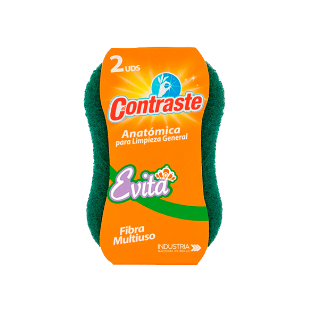 CONTRASTE ESPONJA ANATOMICA EVITA VERDE 2PACK 1X30