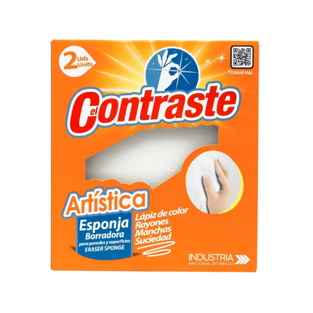 CONTRASTE ESPONJA BORRADORA ARTISTICA 2PK 1X25
