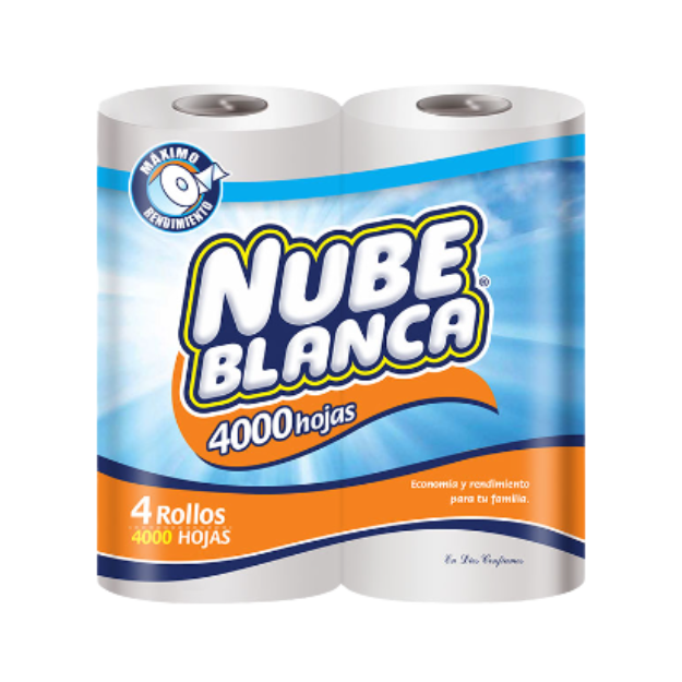 NUBE BLANCA HIGIENICO 1000 HOJAS 4X12