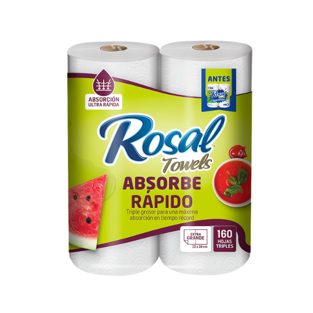 ROSAL TOALLA RAPIDA ABSORCION  2PACK 160H /12