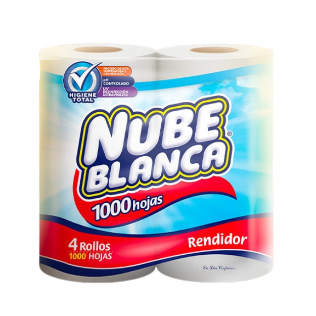 NUBE BLANCA HIGIENICO 1000 HOJAS 9X4 (1238)